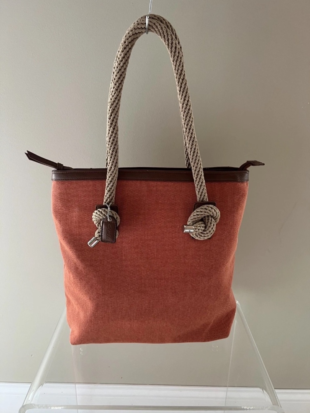 Clarks Orange Womens Handbag Purse Tote